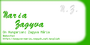 maria zagyva business card
